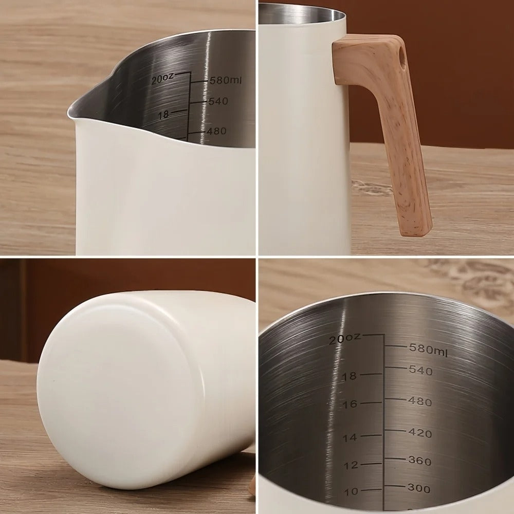 Scandinavian Wood Handle Stainless Milk Pitcher 5
