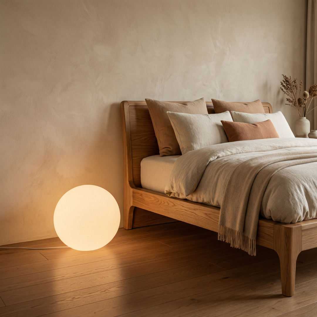 Sculptural Floor Lamp | Globe-Shaped Design for Soft Light Diffusion | Minimalist Style for Modern Interiors