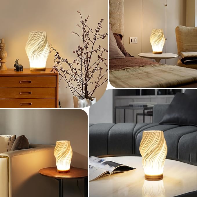 Serene Wavecrest Lamp | Modern Soft-Glow Table Light