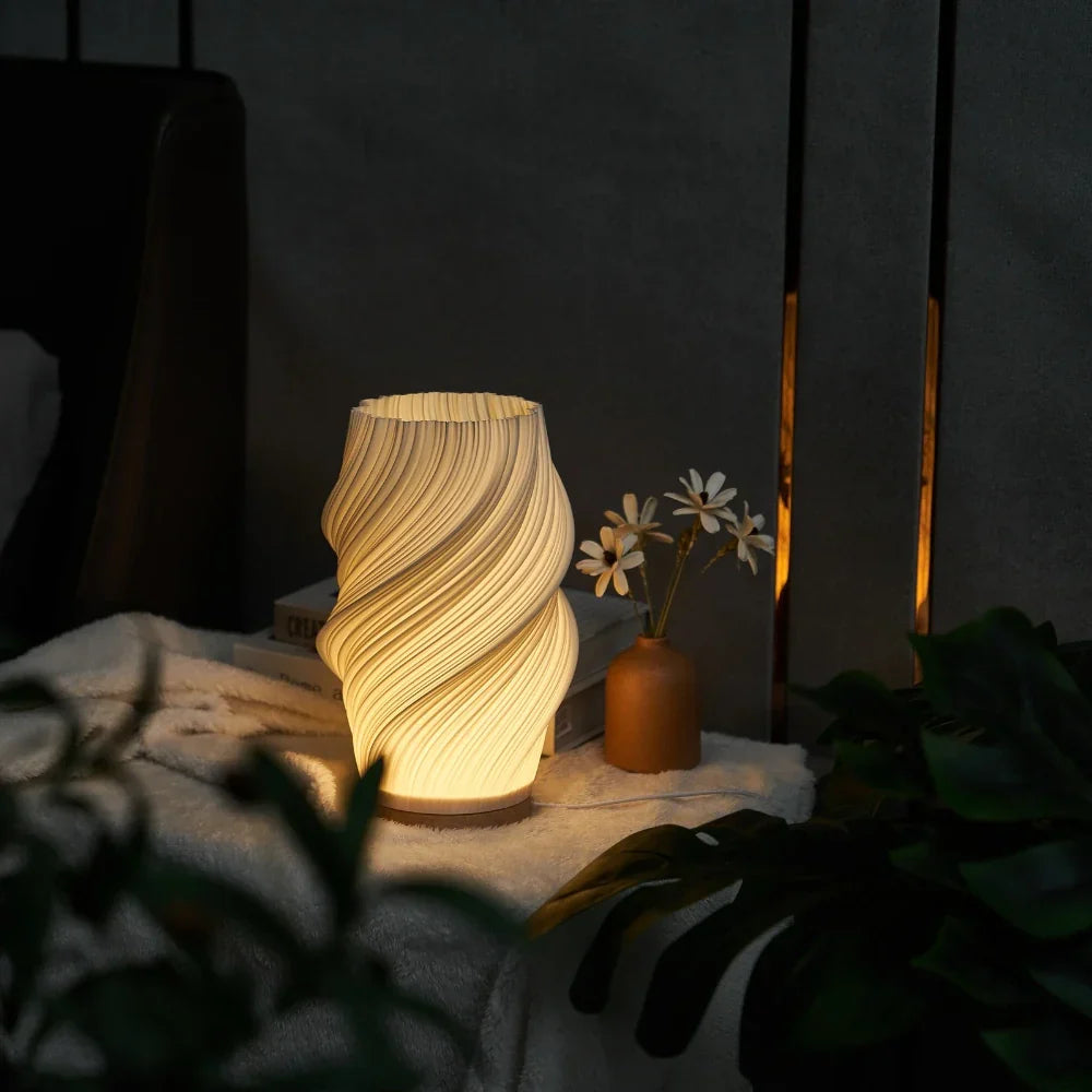 Pleated LED Table Lamp | Soft Sculptural Glow
