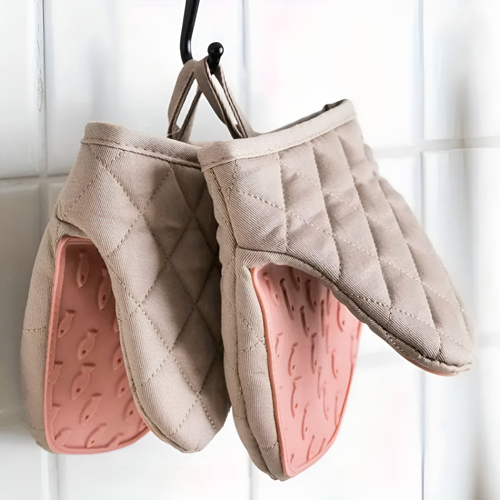 Silicone Quilted Heatproof Kitchen Mitts 2