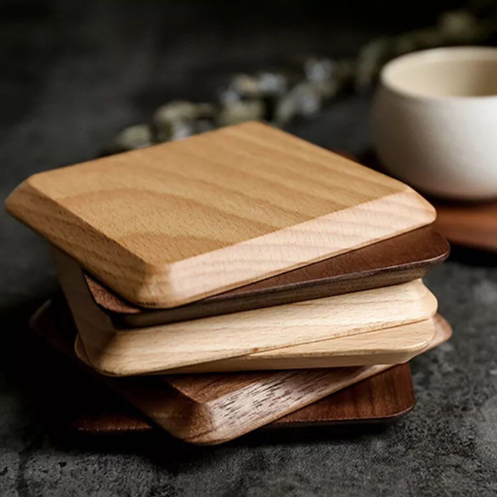 Sleek Stack Wooden Coaster Set | 6pcs 5