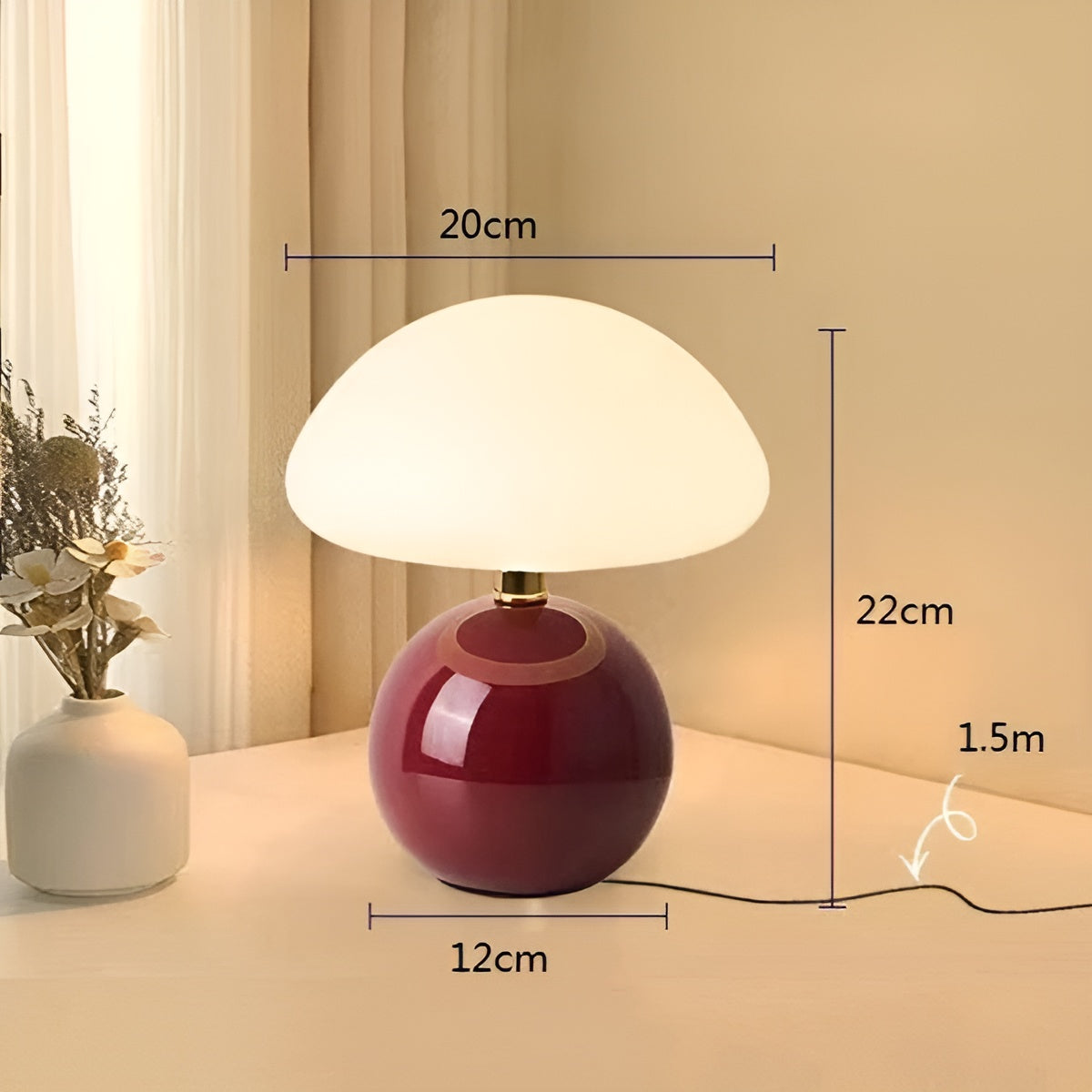 Solara | Mid-Century Modern Decorative Lamp with Warm Ambient Light | Compact Design for Cozy Spaces