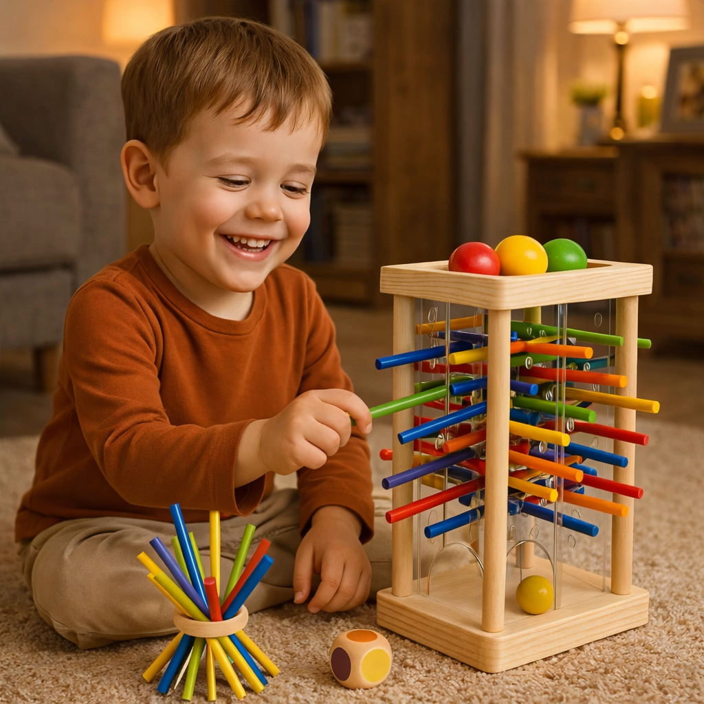 Kids Wooden Ball Drop Tabletop Game Set