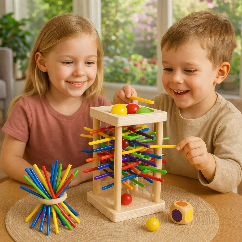 Kids Wooden Ball Drop Tabletop Game Set
