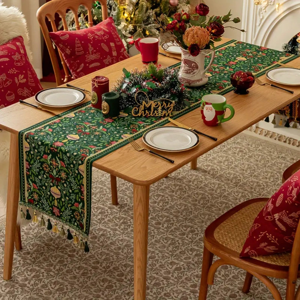 Tapestry Botanical Holiday Table Runner 2