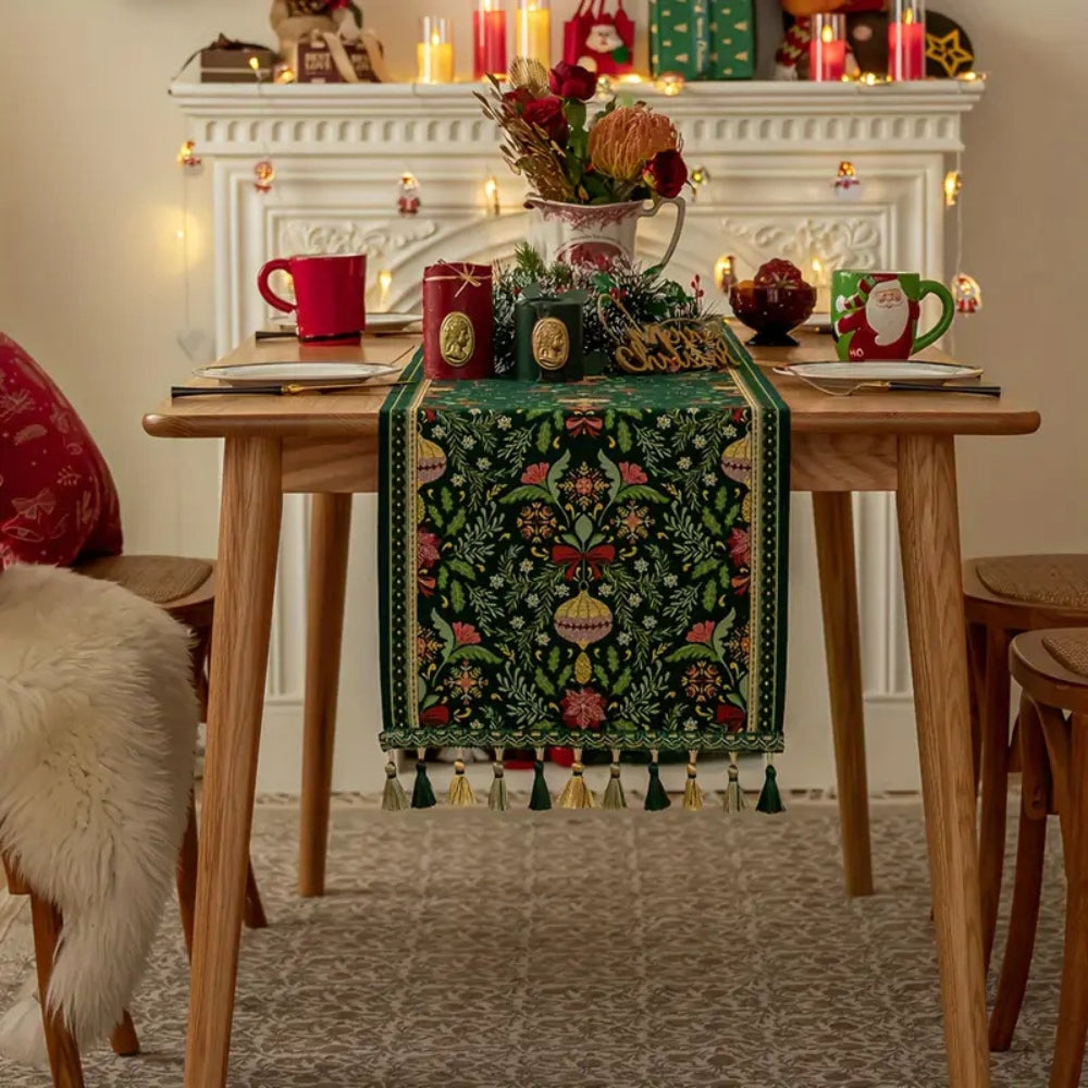 Tapestry Botanical Holiday Table Runner 3