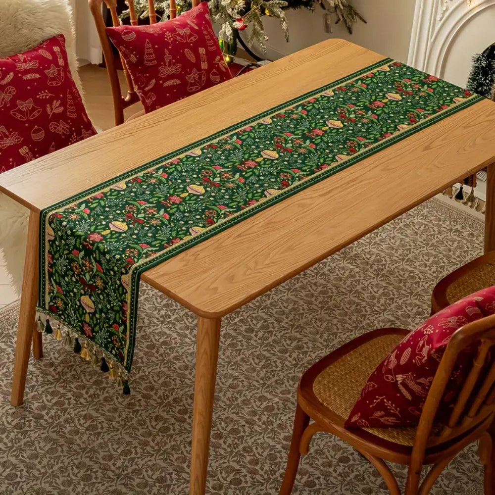 Tapestry Botanical Holiday Table Runner 6