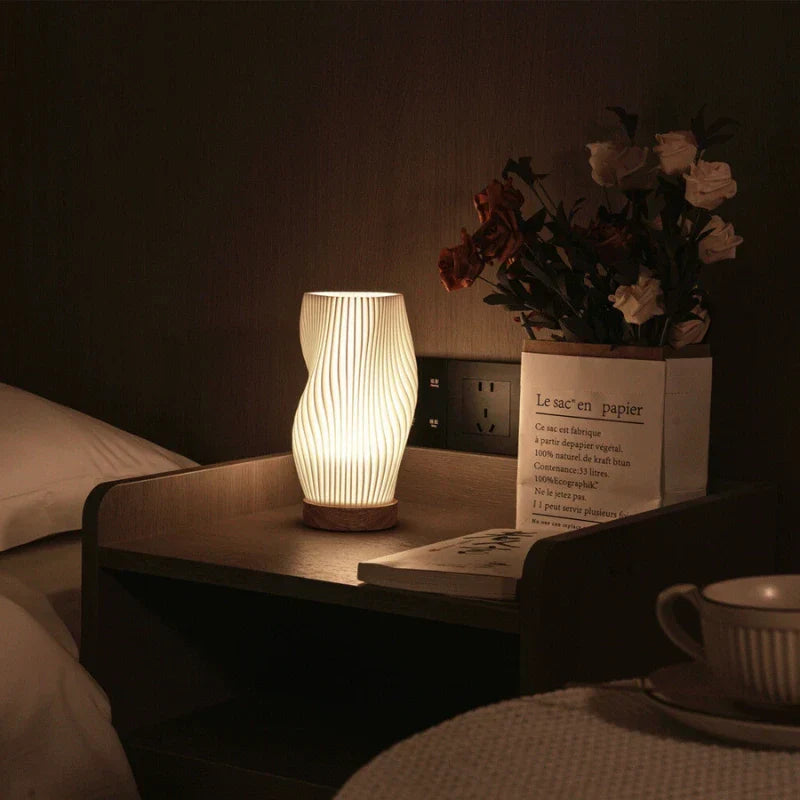 Pleated LED Table Lamp | Soft Sculptural Glow