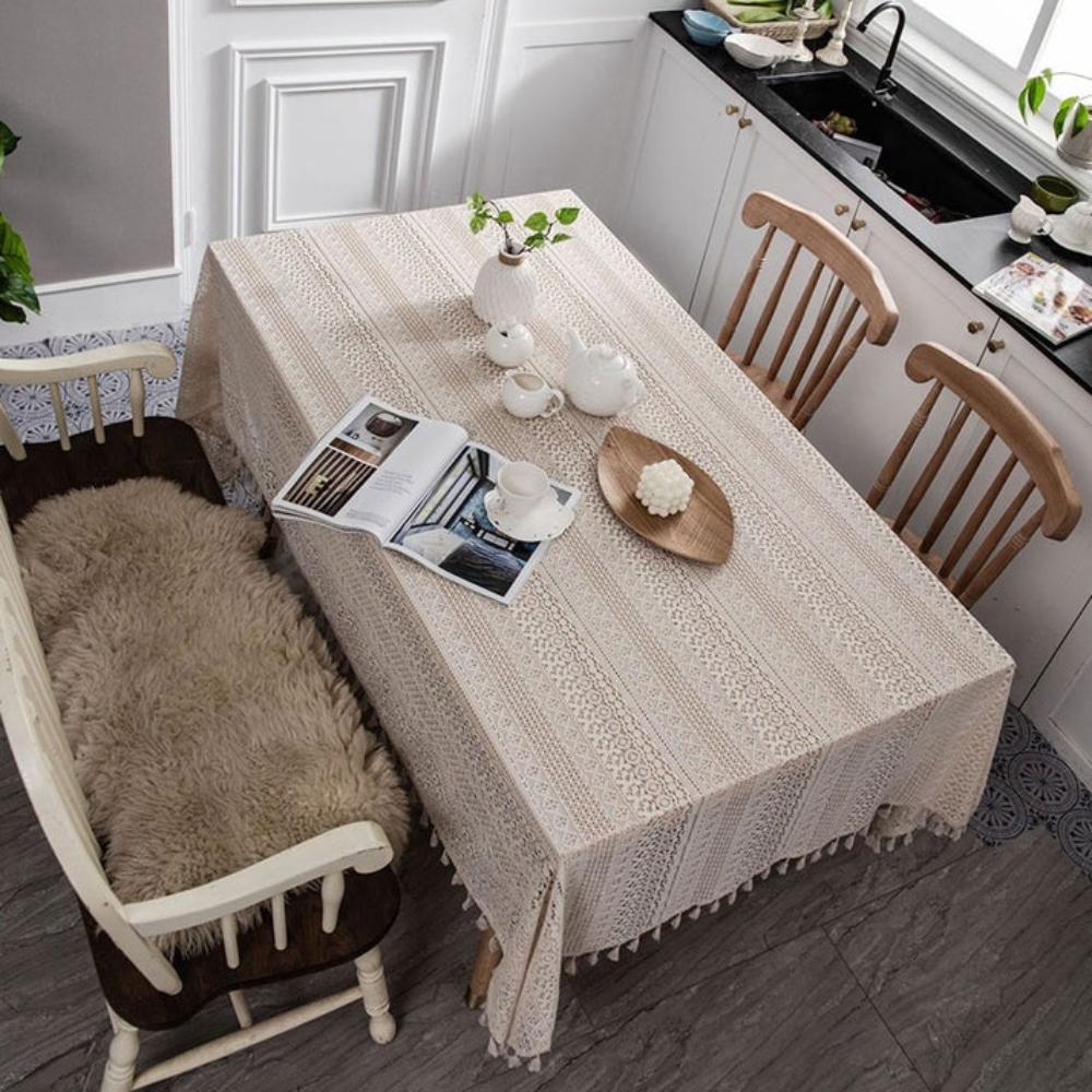 Vintage Lace Hollow Crochet Tablecloth 1