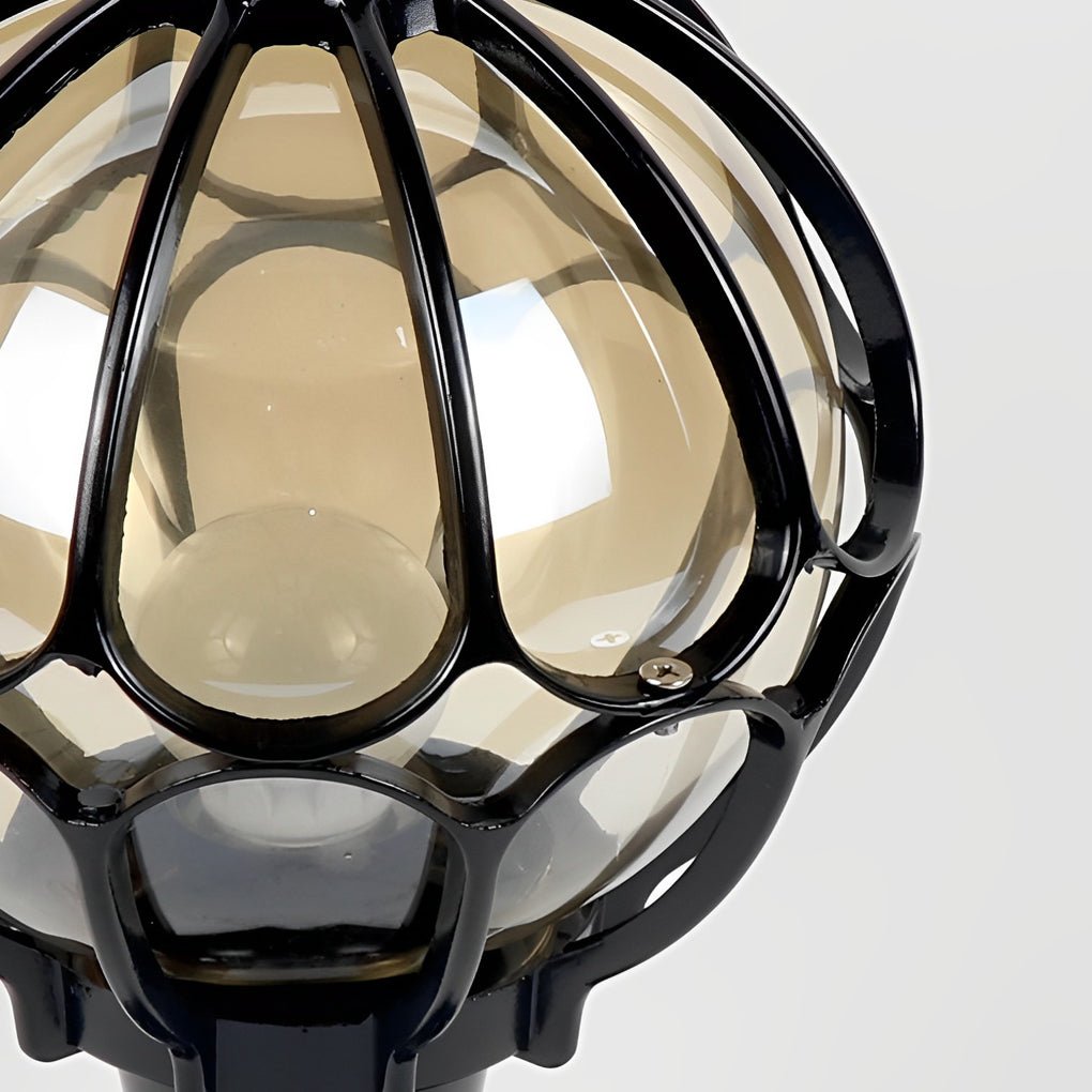 Vintage Outdoor Pillar Light | Elegant Glass Globe Design with Weather-Resistant Frame for Timeless Charm 4