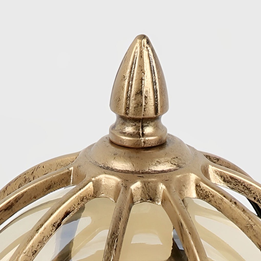Vintage Outdoor Pillar Light | Elegant Glass Globe Design with Weather-Resistant Frame for Timeless Charm 5