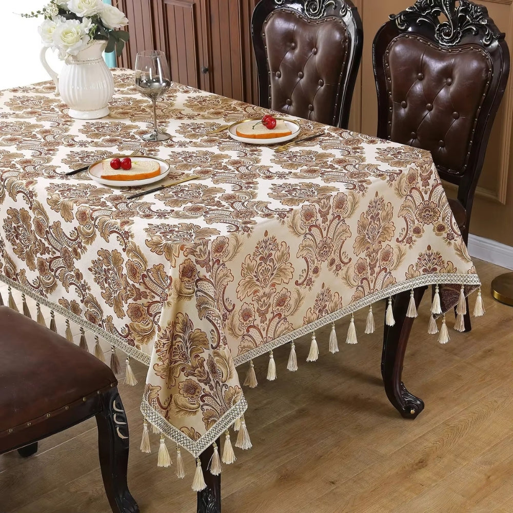 Vintessa Vintage Embroidered Tassel Tablecloth 6
