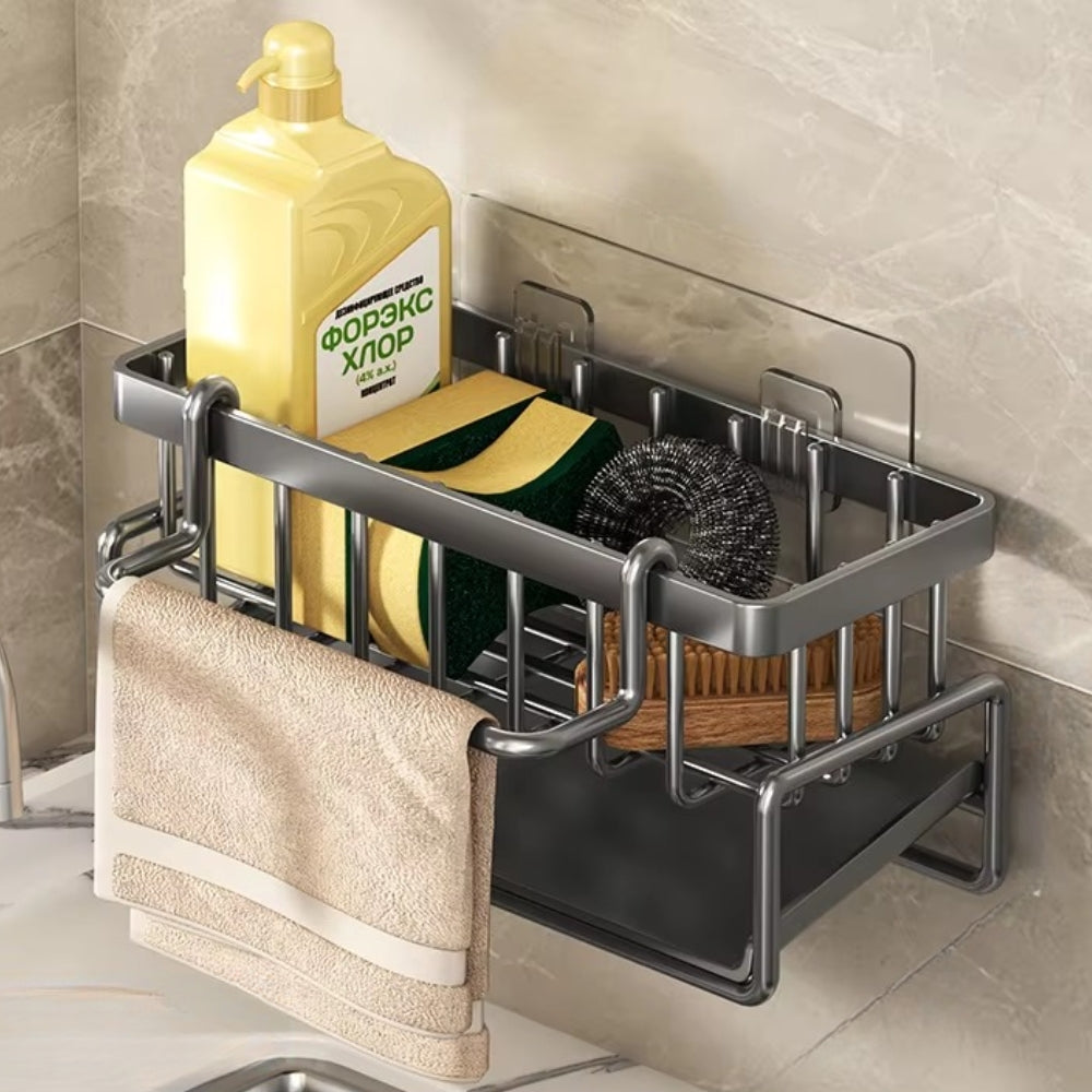 Wall Mounted Sponge Soap Dish Towel Rack 4
