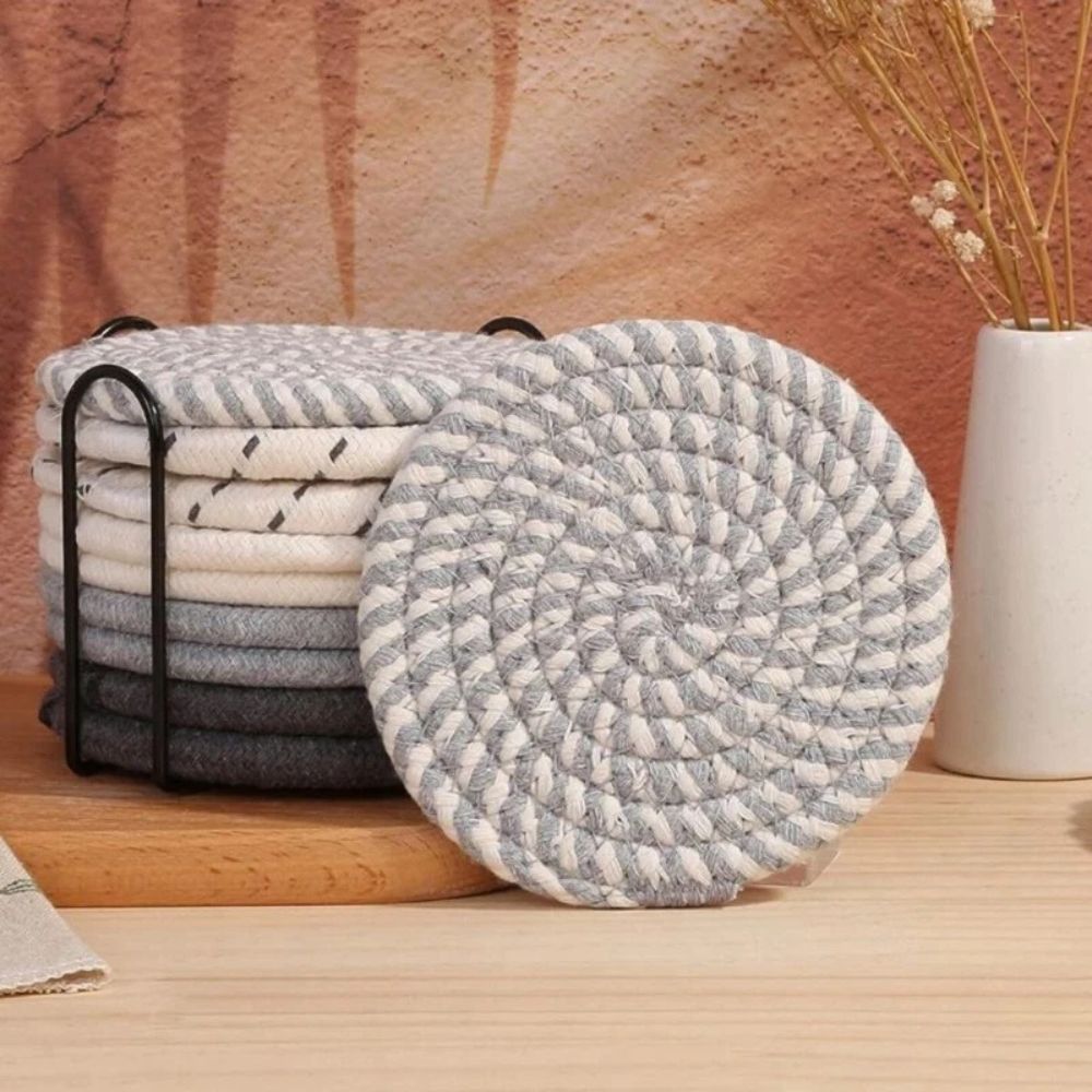 Woven Whirl Coaster Set | 8Pcs Set 1