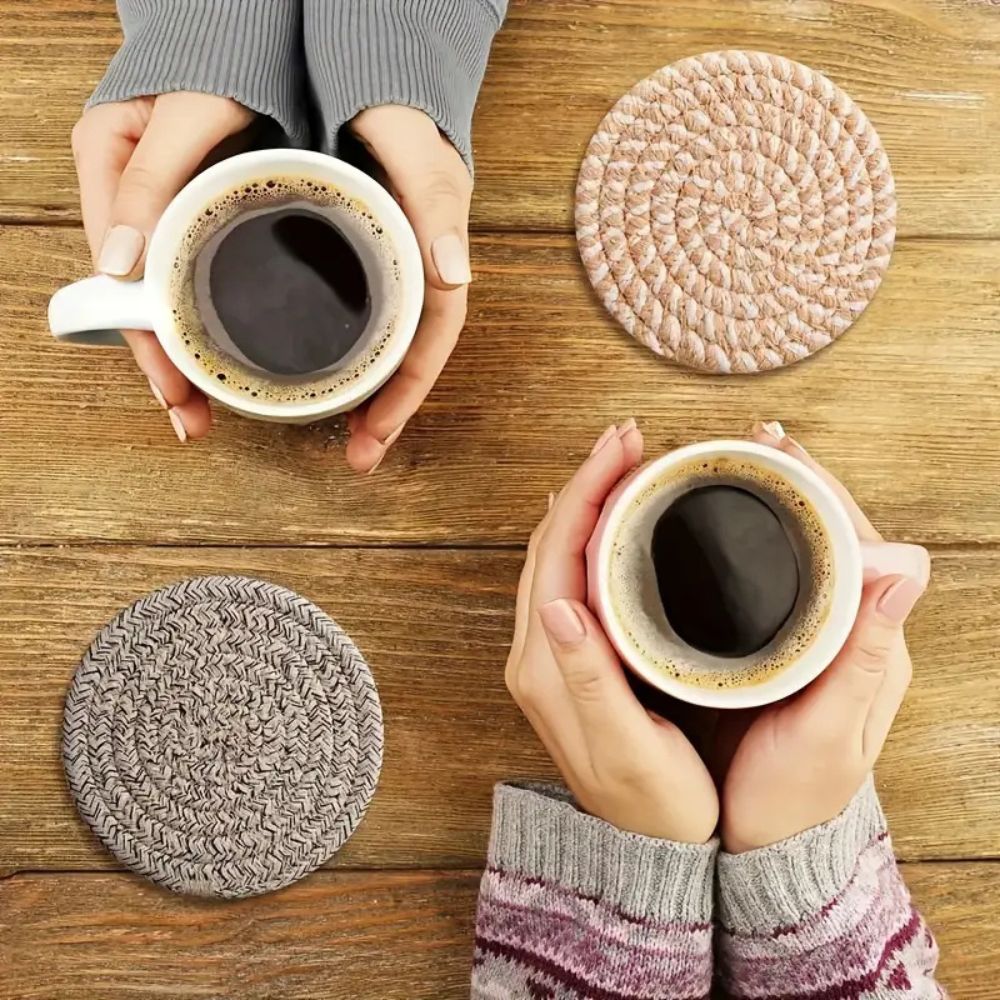 Woven Whirl Coaster Set | 8Pcs Set 2