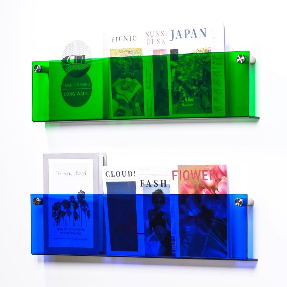 Acrylic Magazine Holder | Wall-Mounted Floating Shelf