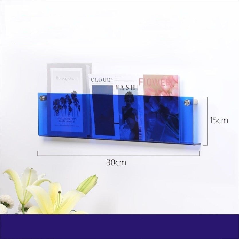 Acrylic Magazine Holder | Wall-Mounted Floating Shelf