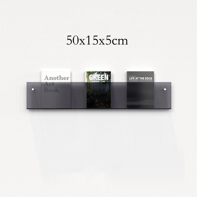 Acrylic Magazine Holder | Wall-Mounted Floating Shelf