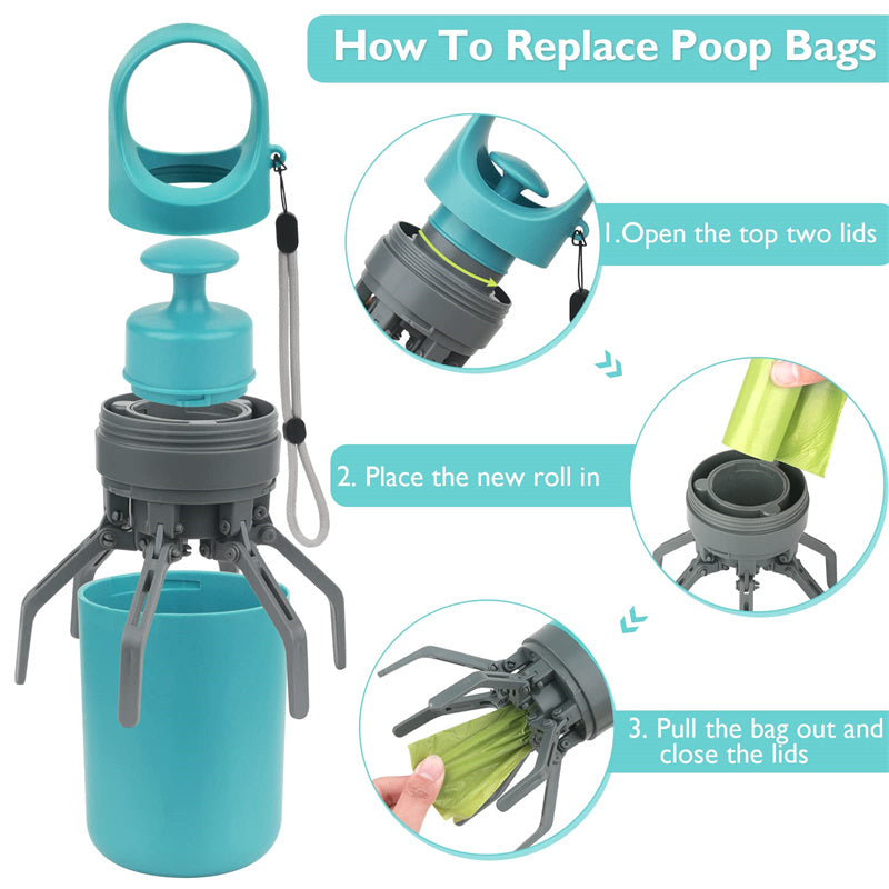 Portable Dog Pooper Scooper with Built-in Bag Dispenser | Compact Design for Easy Waste Cleanup 8
