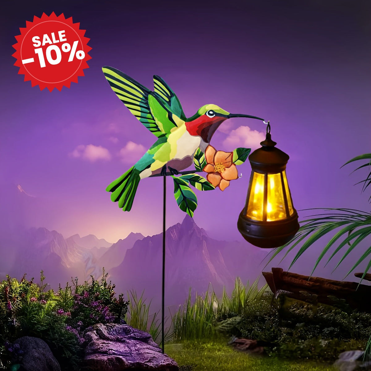 Festive Solar Garden Lights | Santa Lantern - SALE -10%