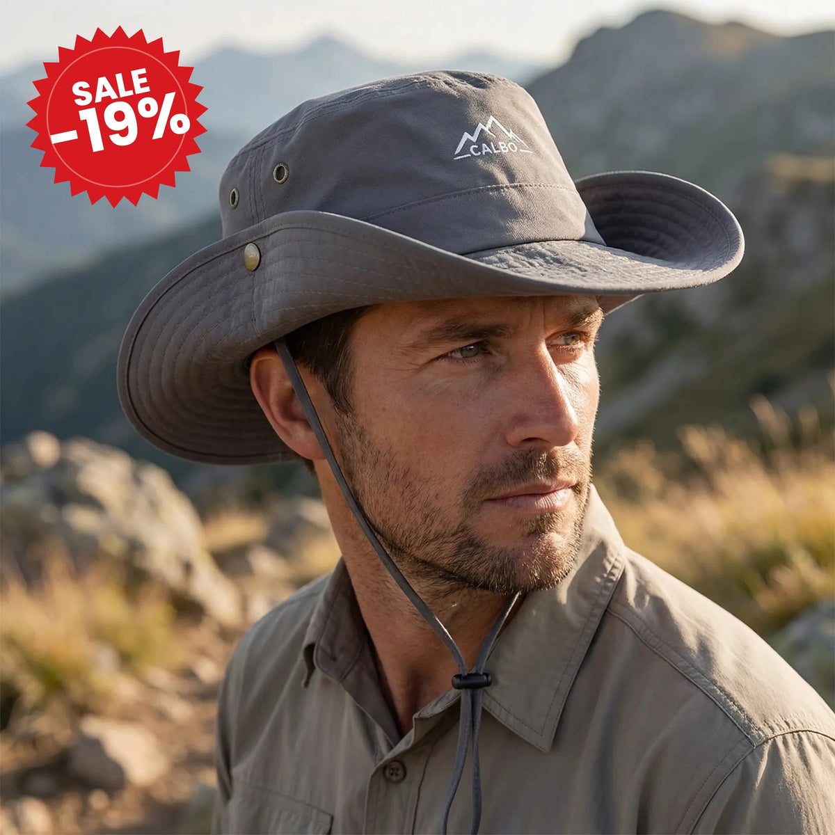 Water-Repellent Wide-Brim Outdoor Hat - SALE -19%