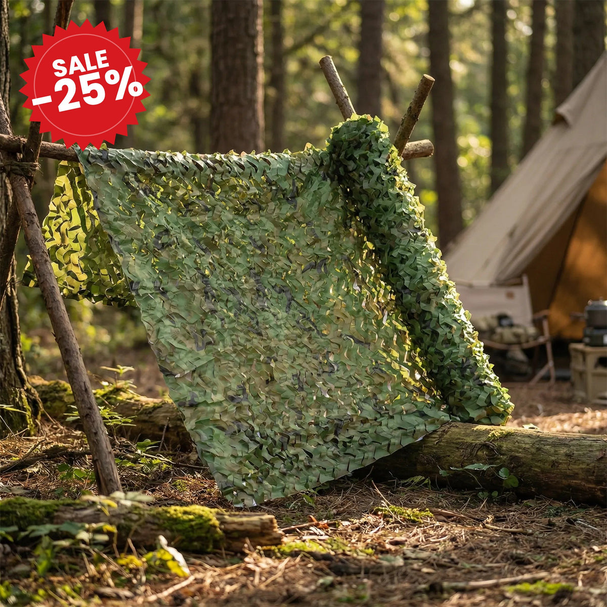 Camouflage Privacy Shade Netting Roll - SALE -25%