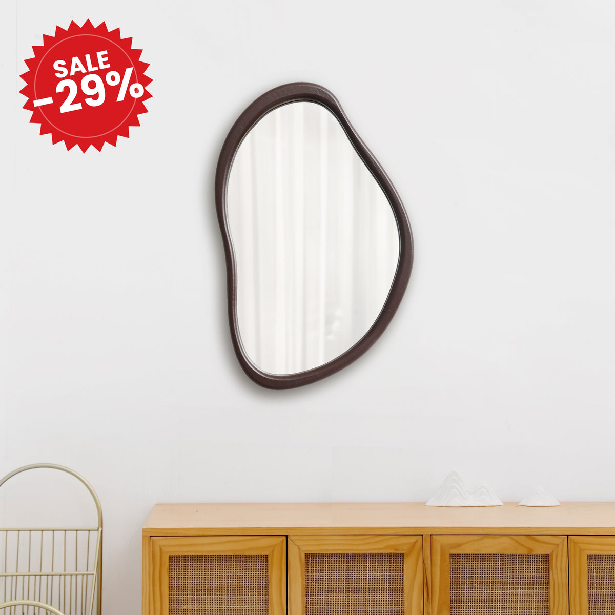 Vintage Irregular Wall Mirror - SALE -29%