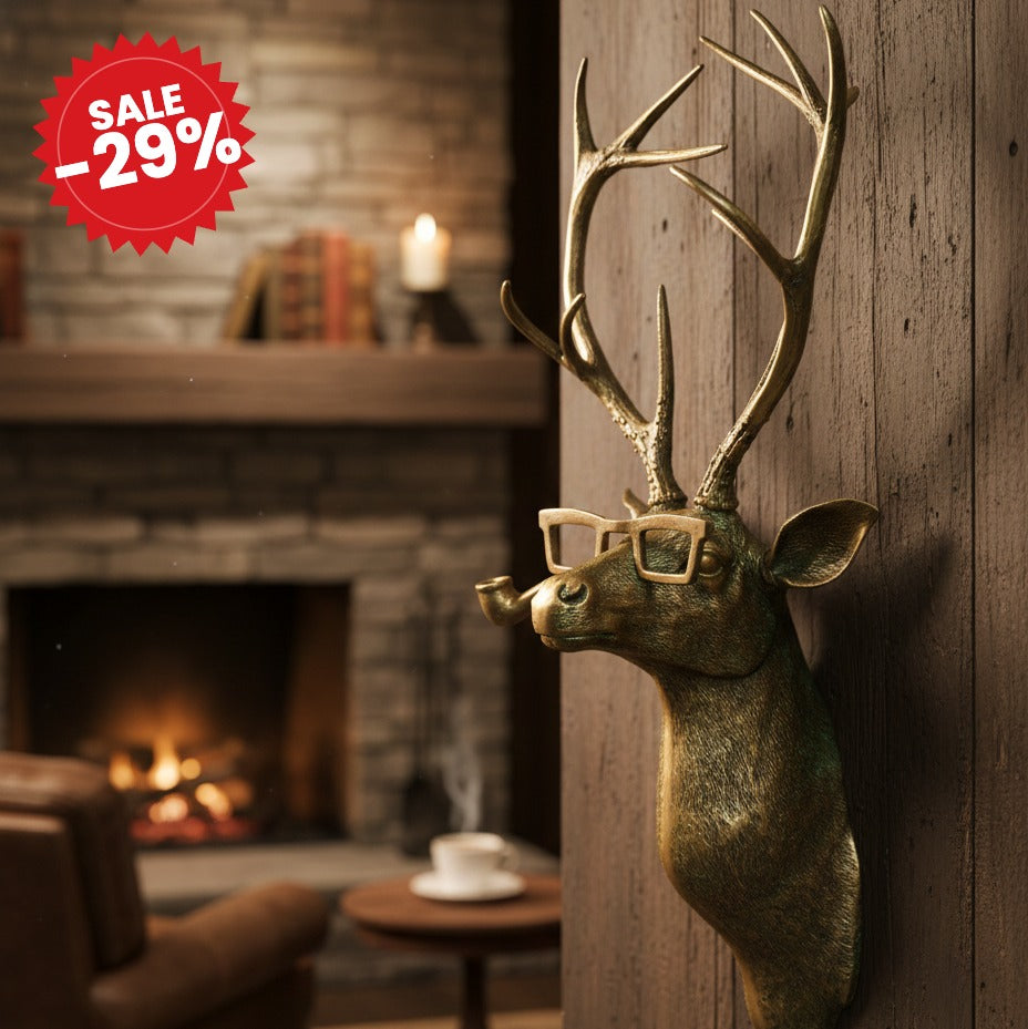 Rustic Resin Animal Head Wall Decor - SALE -29%