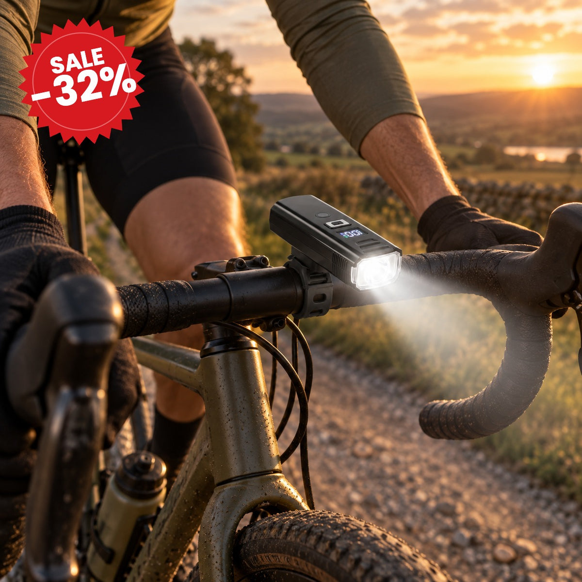 USB Rechargeable LED Bike Headlight - SALE -32%