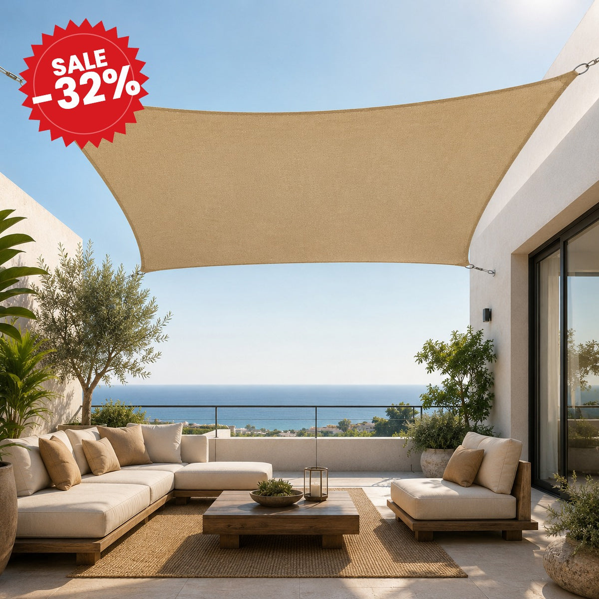 Rectangular Sun Shade Sail - SALE -32%