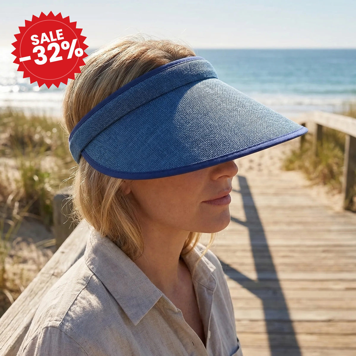 Women's Clip-On Sun Visor Cap - SALE -32%