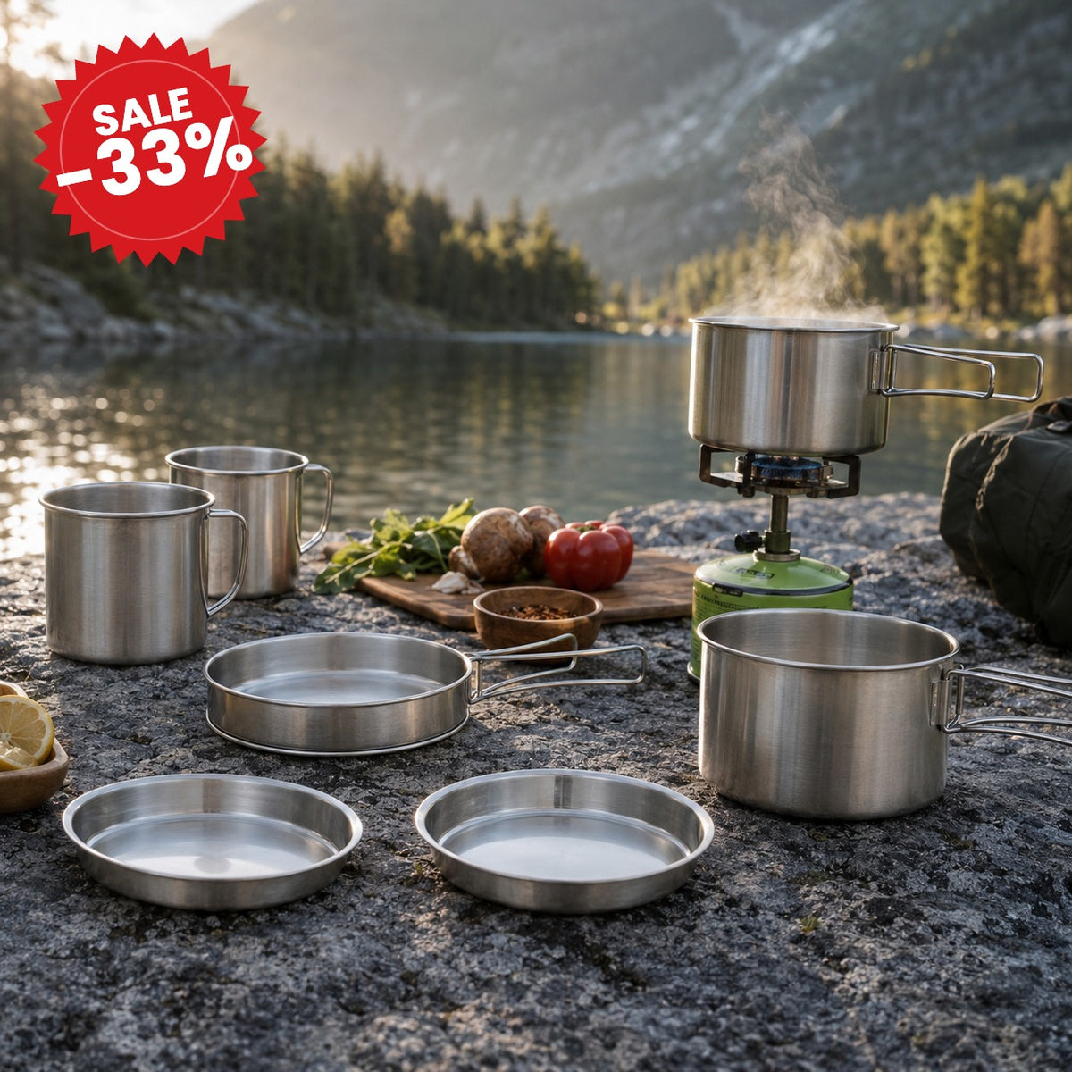 Compact Nested Camping Cookware Set - SALE -33%