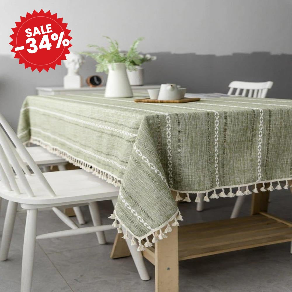 Elegant Cotton Linen Tablecloth - SALE -34%