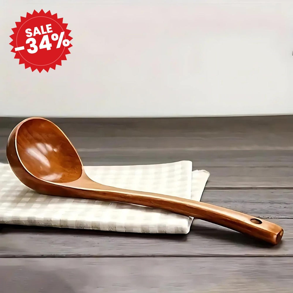 Natural Wooden Soup Spoon - 1pc - SALE -34%