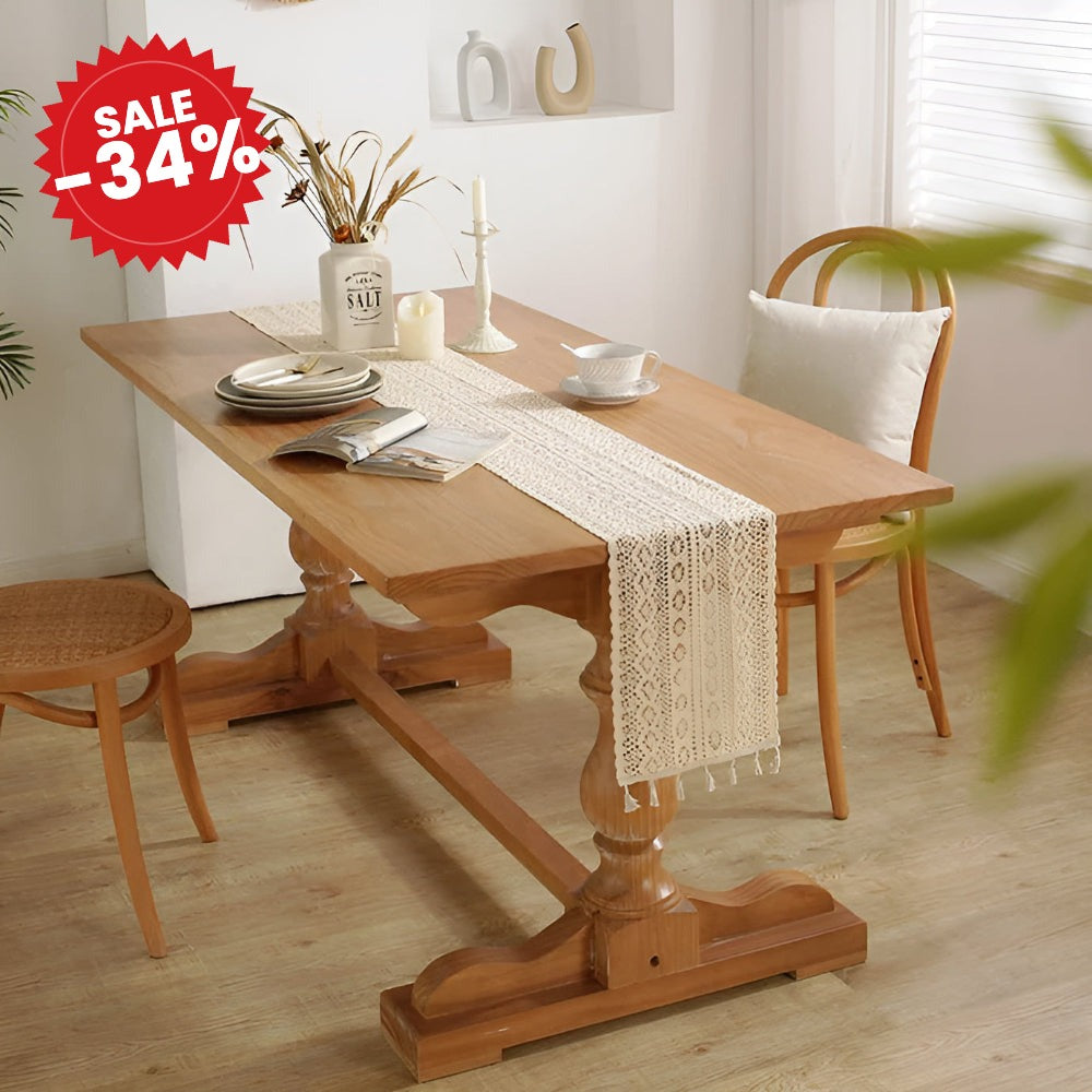 Rustic Crochet Bloom Table Runner - SALE -34%