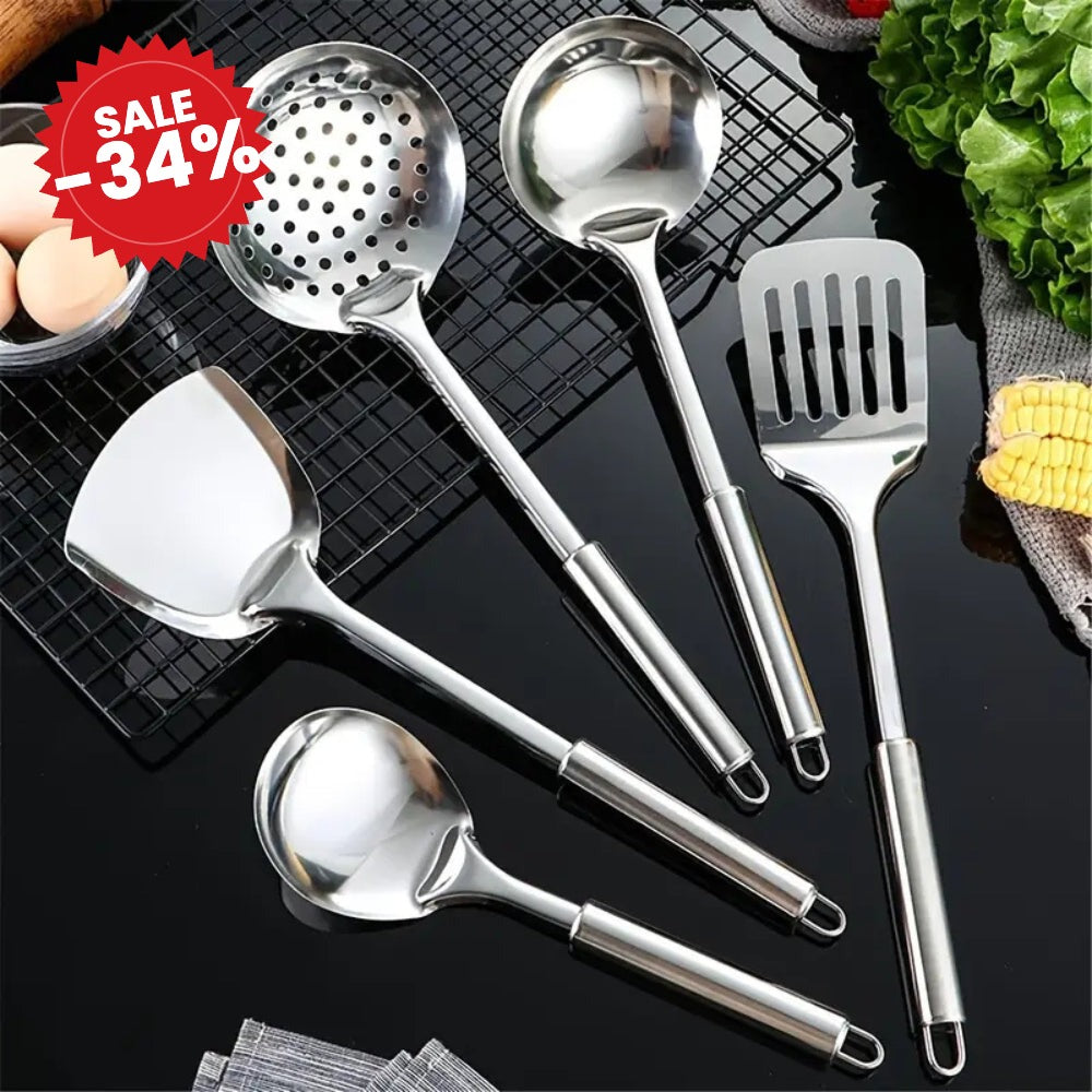 Stainless Steel Cooking Utensils | 5pcs Set - SALE -34%
