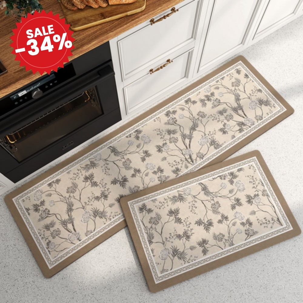 Lush Floral Striped Kitchen Mat - SALE -34%