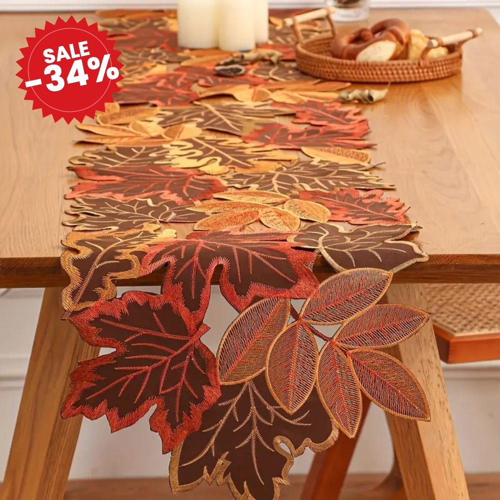 Autumn Leaves Table Runner for Dining Decor - SALE -34%