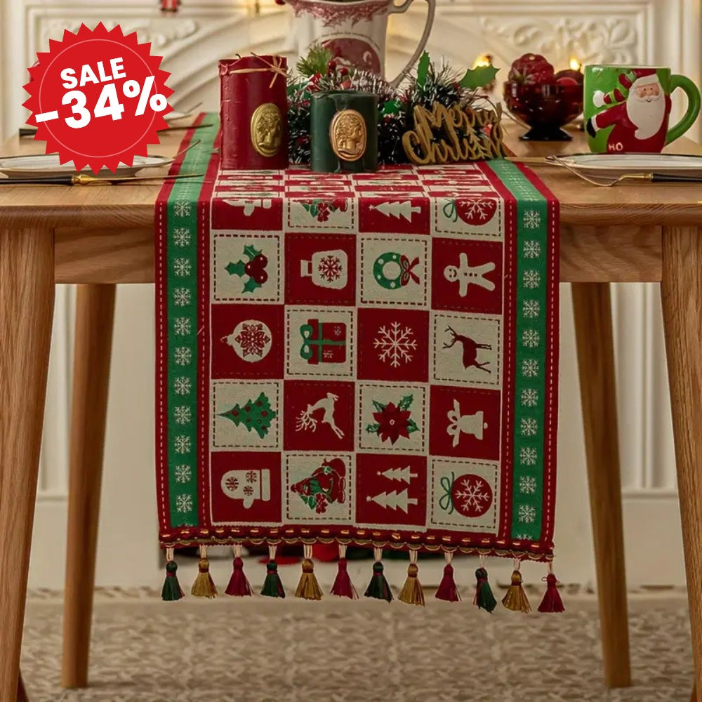 Festive Charm Holiday Table Runner - SALE -34%