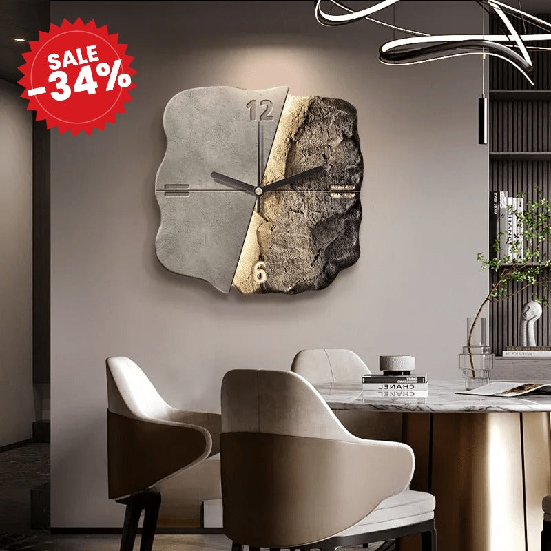 Organic Modern 3D Relief Sandstone Wall Clock - SALE -34%