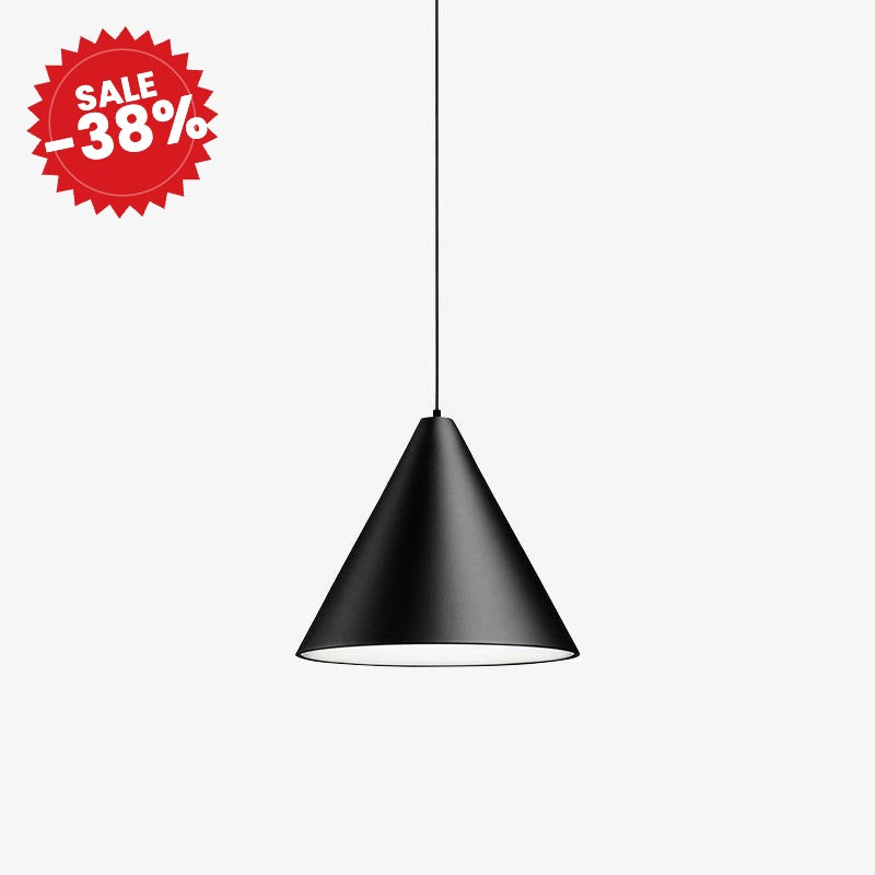 Industrial Matte Black Cone Pendant Light - SALE -38%