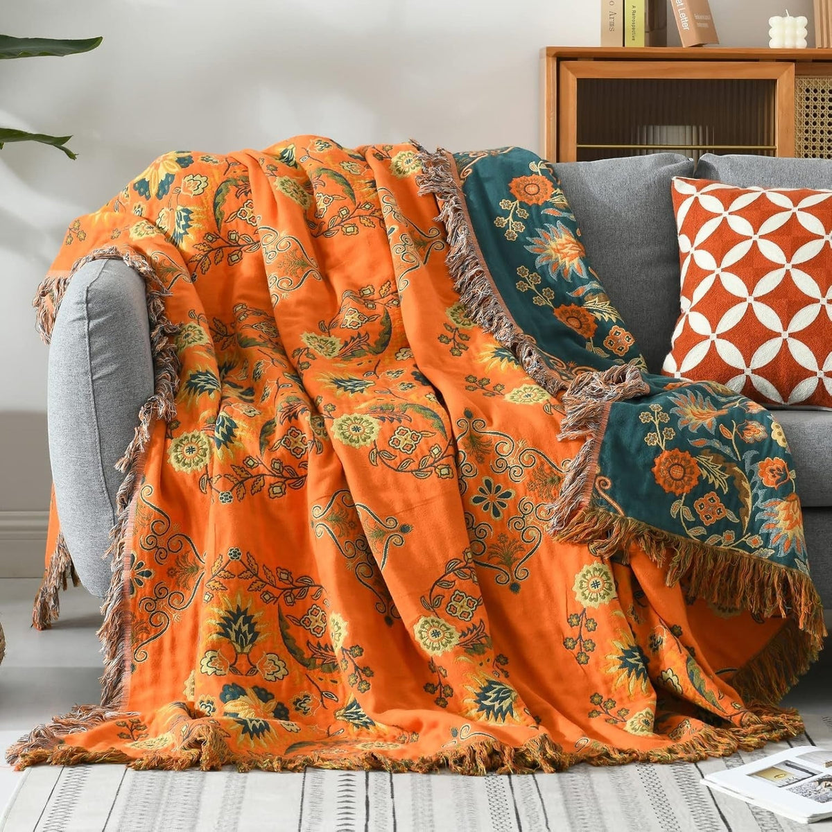 Soft Boho Throw Blanket | Knitted