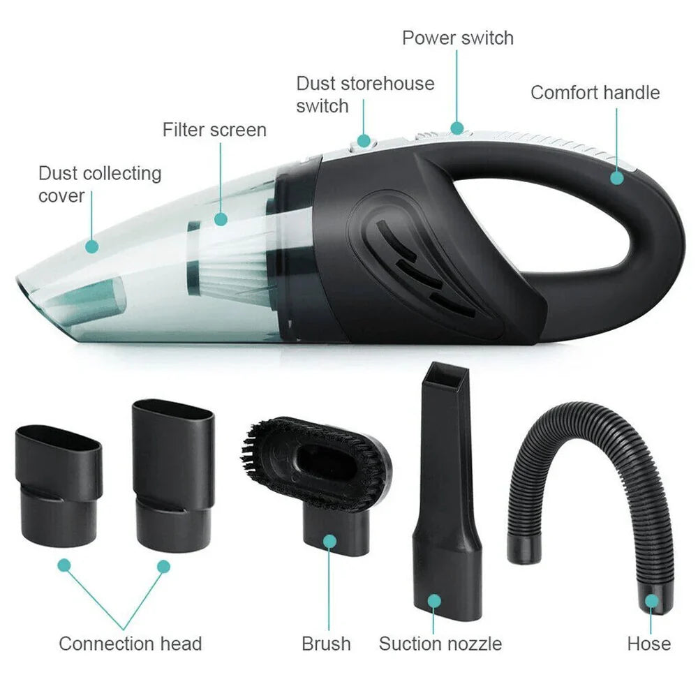 Handheld Cordless Vacuum Cleaner USB (120W 4000PA) for Car, Home, Pet hair and more (Wet/Dry) - Food Prep | Chef Quality
