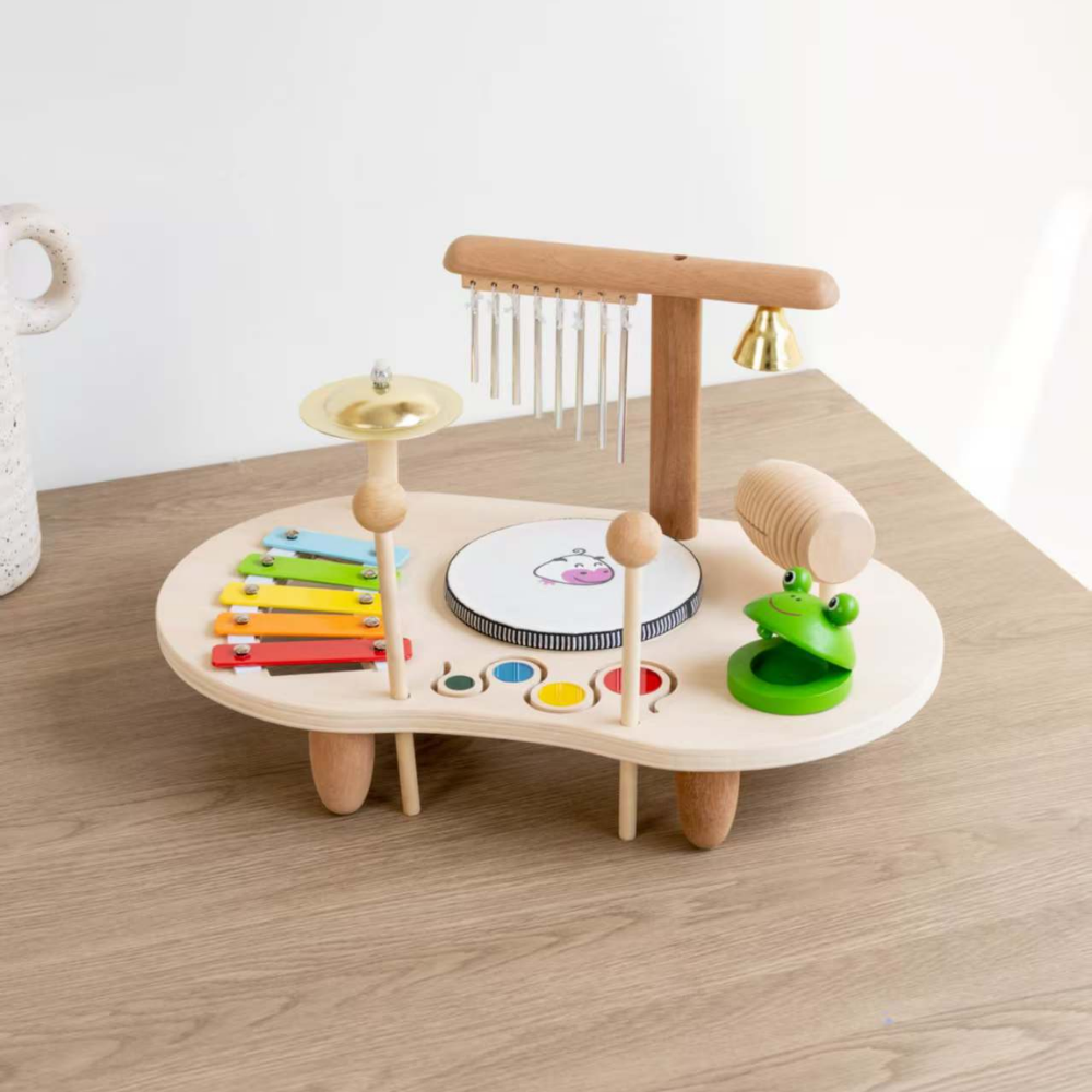 Wooden Xylophone And Rhythm Instrument Toy Set