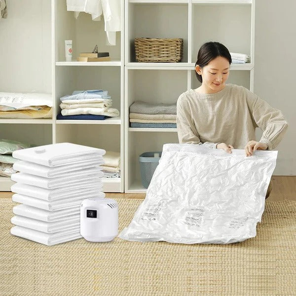 Durable Electric Vacuum Compression Bag - 75% More Storage! - Durable | Time Saving | Easy Cooking
