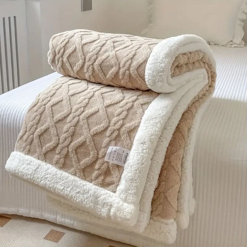 Reversible Sherpa Fleece Blanket | Ultra-Cozy Fluffy Throw