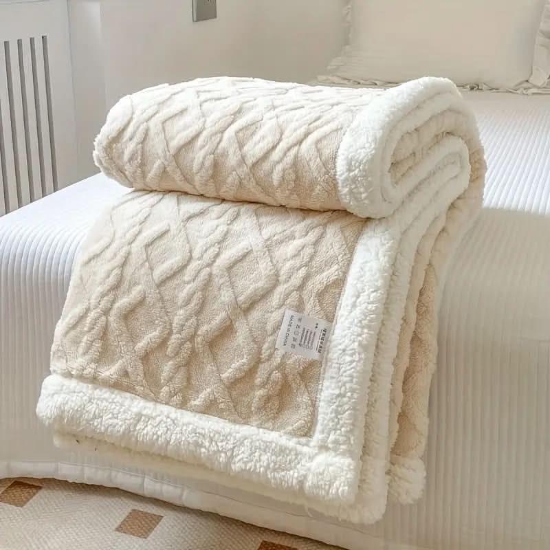 Reversible Sherpa Fleece Blanket | Ultra-Cozy Fluffy Throw