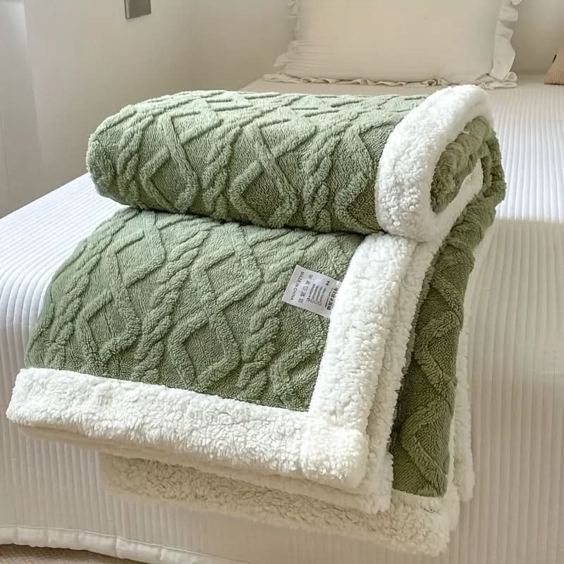 Reversible Sherpa Fleece Blanket | Ultra-Cozy Fluffy Throw